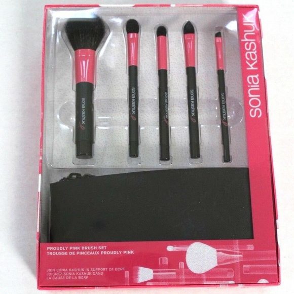 Sonia Kashuk 5-Piece Proudly Pink Brush Set with Case - Picture 1 of 4